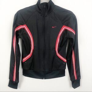 NIKE | Black & Red Full Zip Front Track Jacket XS